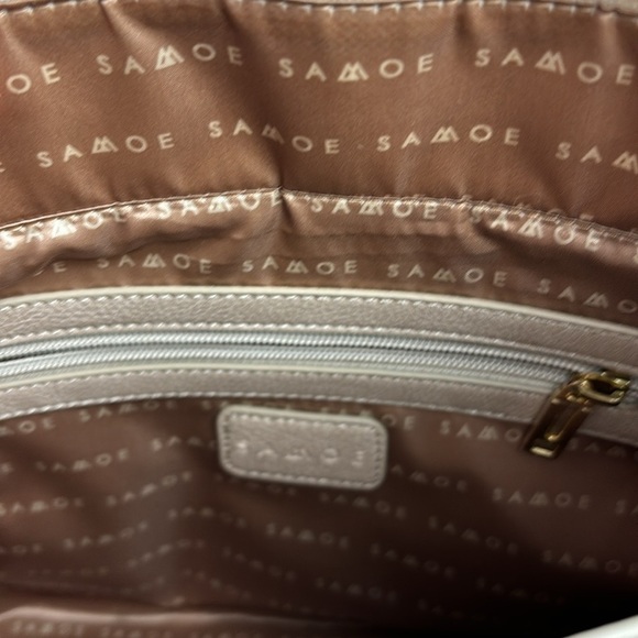 Samoe Style East/West Shopper Handbag/Shoulder Bag Faux Leather Neutral Soft - Picture 12 of 13